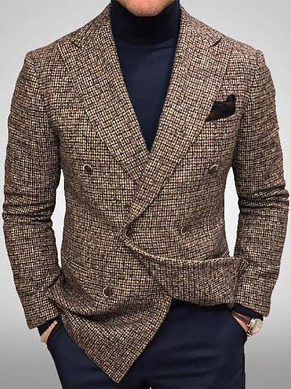 Herren Blazer Doppelreihig Karo Modern
