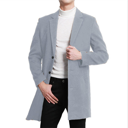 Herren Woolcoat Moderner Schnitt Elegante Übergröße