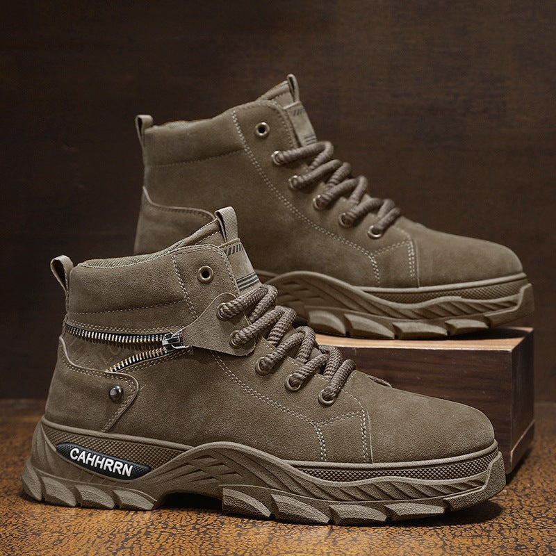Damen Sneaker Hoch Reißverschluss Detail Robust