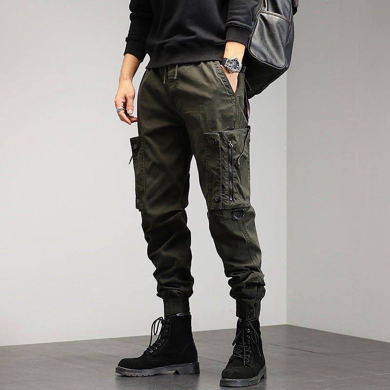 Herren Cargohose Elastisch Reißverschluss Taschen Modern