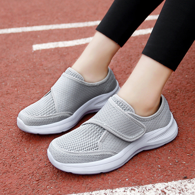 Damen Sneaker Bequem Tragbar Elastisch Klettverschluss