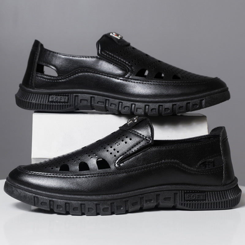 Herren Lederschuhe Bequem Slip-On Belüftet Komfortschuhe