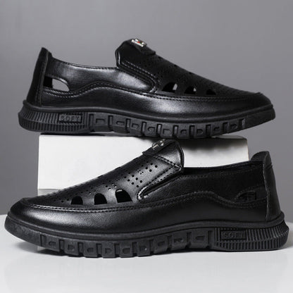 Herren Lederschuhe Bequem Slip-On Belüftet Komfortschuhe
