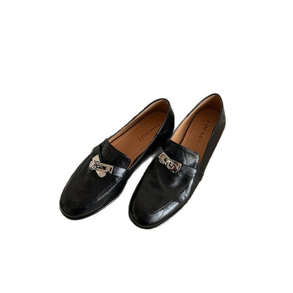 Damen Mokassins Elegante Schnalle Luxus Design