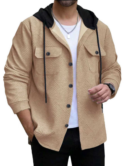 Herren Hybridjacke Lässig Modern mit Kapuze und Brusttaschen
