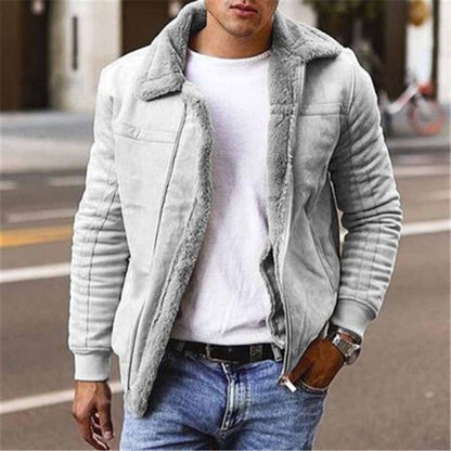 Lederjacke Herren Gefüttert Lammfell Modern Schwarzmantel
