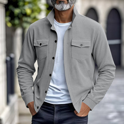 Herren Oberhemdjacke Lässig Modern mit Taschen