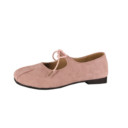 Damen Ballerinas Elegante Schleifen Wildleder