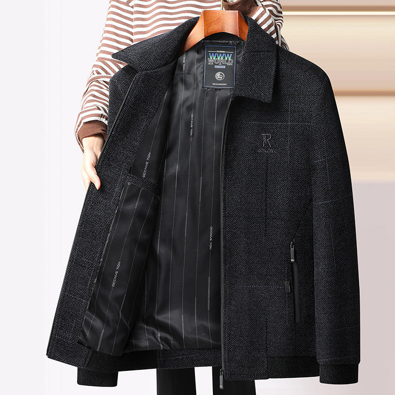 Herren Mantel Elegant Modern mit Taschen Berlin Stil