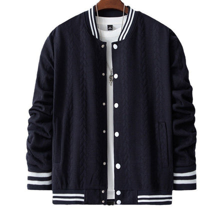 Herren Strickjacke Modern Lässig Hochkragen Druckknopf