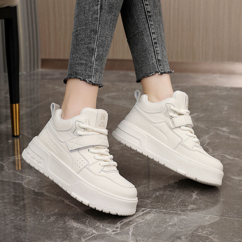 Damen Sneaker High-Top gefüttert mit Klettverschluss Schwarz
