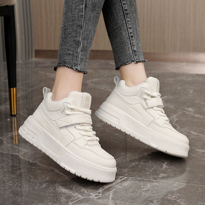 Damen Sneaker High-Top gefüttert mit Klettverschluss Schwarz