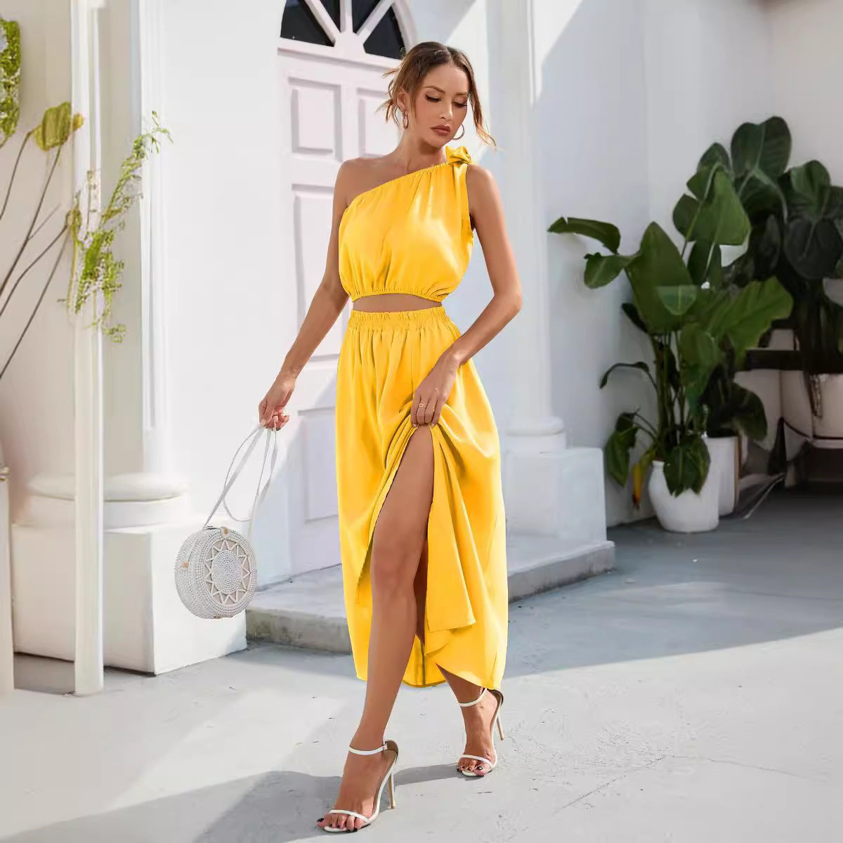 Schickes Maxi-Kleid Set Zwei-Teiler Sommer