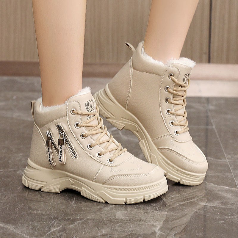 Damen Sneaker High-Top Warmfutter Reißverschluss Modisch - BerlinGlamour