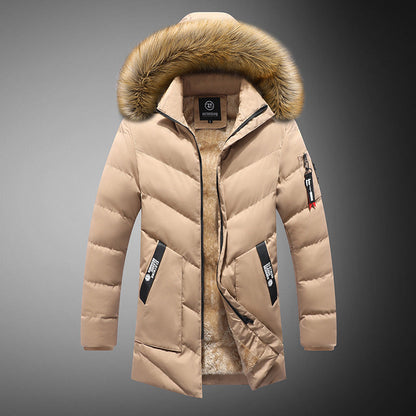 Herren Winterjacke Steppjacke Abnehmbarer Fellkragen Praktisch