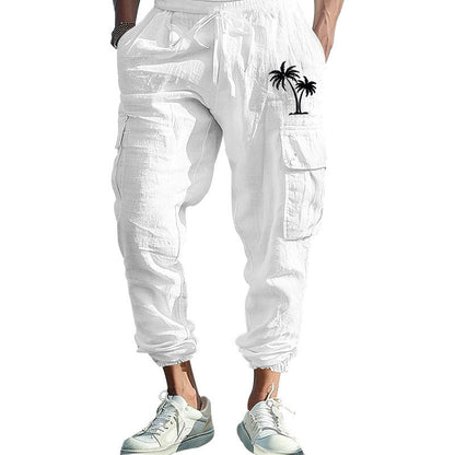 Herren Cargohose Bequem mit Seitentaschen und Verstellbund