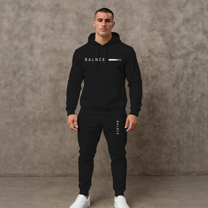 Herren Jogginganzug Set Kapuze Taschen Sportlich Komfortabel