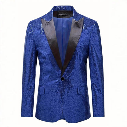 Herren Abendblazer Pailletten Schwarz Elegant - BerlinGlamour