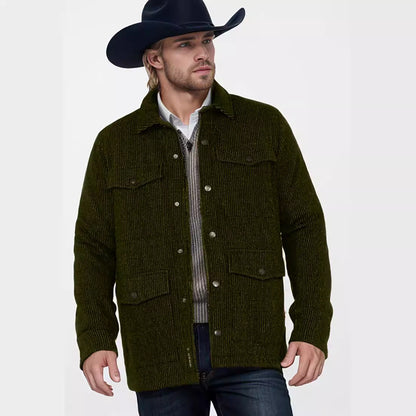 Herren Baumwolljacke Klassisch Schnitt Mit Taschen