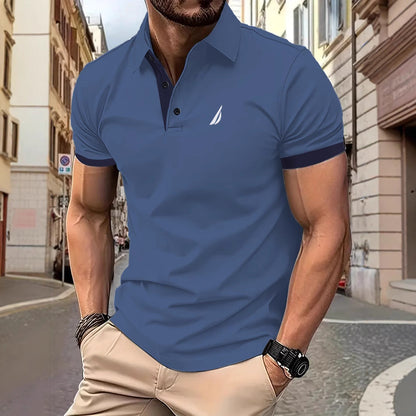 Herren Polohemd Elegant Moderner Kragen Knopfleiste