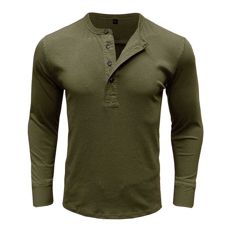 Herren Langarmshirt Mit Knopfleiste Modern Slimfit