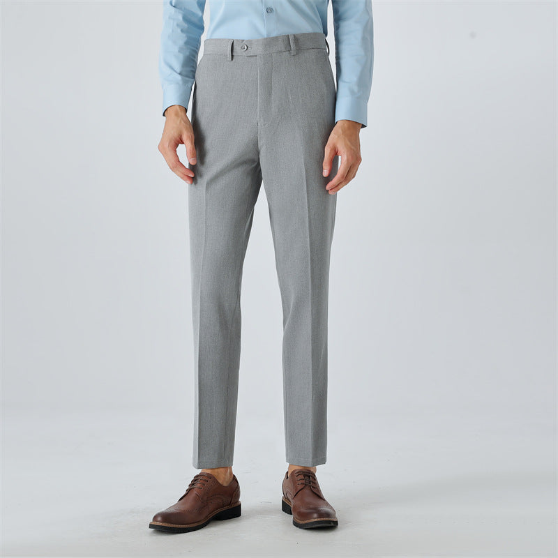 Herren Anzughose Slim Fit Schwarz mit Feinmuster