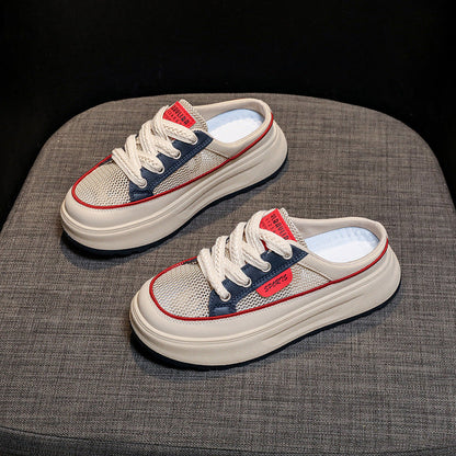 Damen Sneaker Bequem Atmungsaktiv Mesh Weiße Sohle