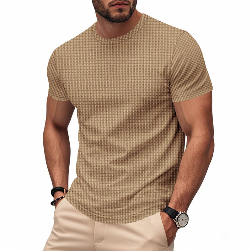 Herren T-Shirt Kurzarm Atmungsaktiv mit Struktur-Design