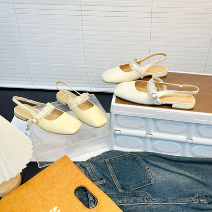 Damen Ballerinas Slingback Spitze Komfort Schuhe