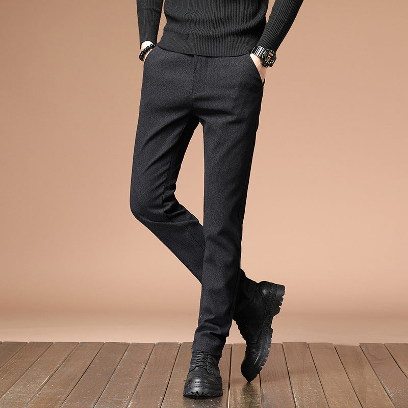 Elegante Herrenhose Grobstrick Modern Schwarz