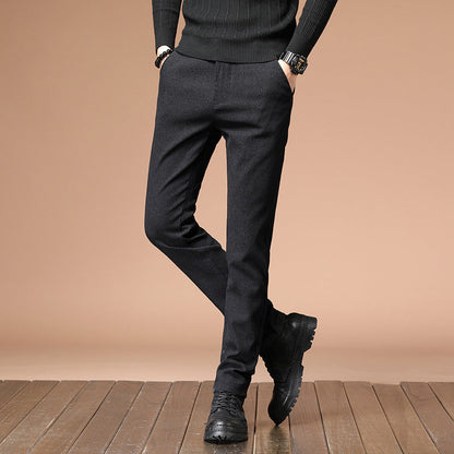 Elegante Herrenhose Grobstrick Modern Schwarz