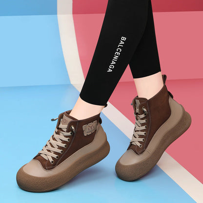 Damen Sneaker Hoch Plateau Stabile Sohle Trendy