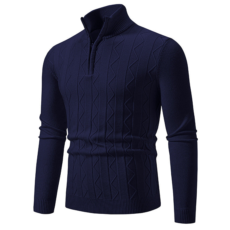 Herren Pullover Stehkragen Modisch mit Reißverschluss Weich