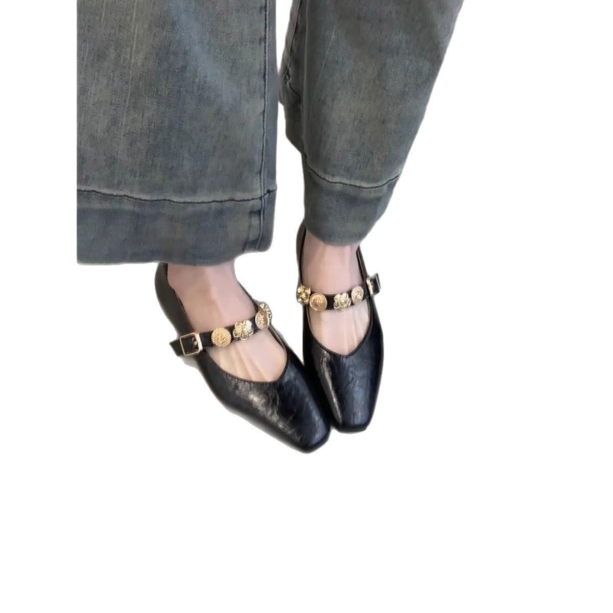 Damen Ballerinas Elegante mit Riemchen Luxus Design