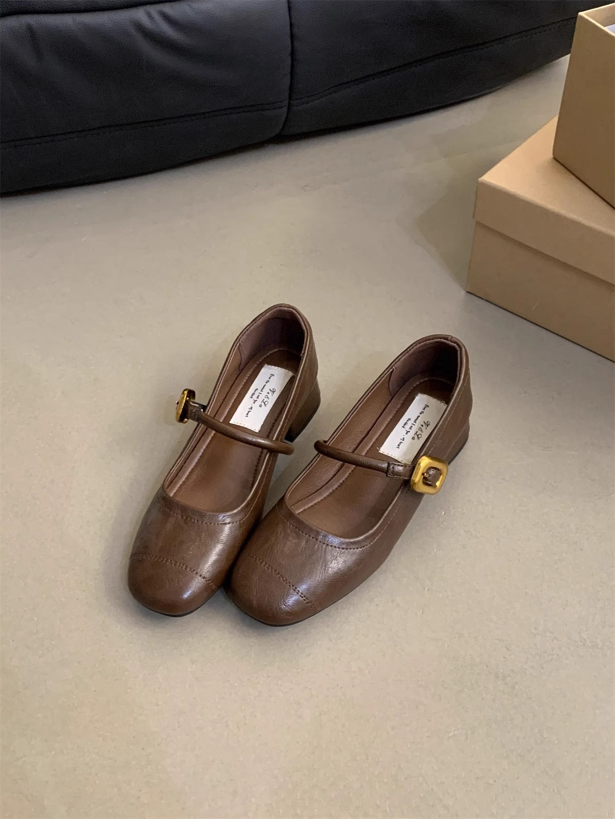 Damen Ballerinas Komfortabel mit Riemen und Schnalle Modisch