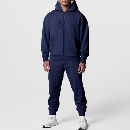 Herren Hoodie Sportlich Mit Reißverschluss Jogginghose Set