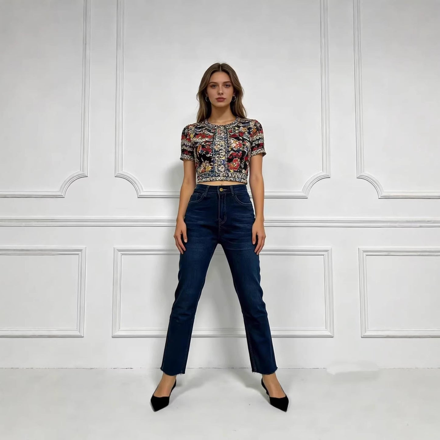 Damen High-Waist Jeans Flared Mit perfektem Sitz