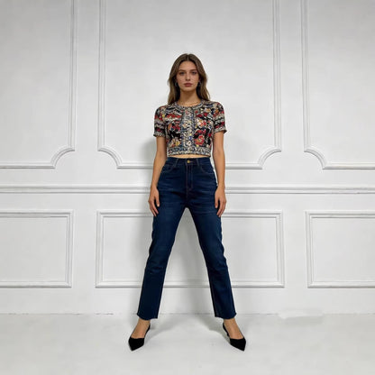 Damen High-Waist Jeans Flared Mit perfektem Sitz