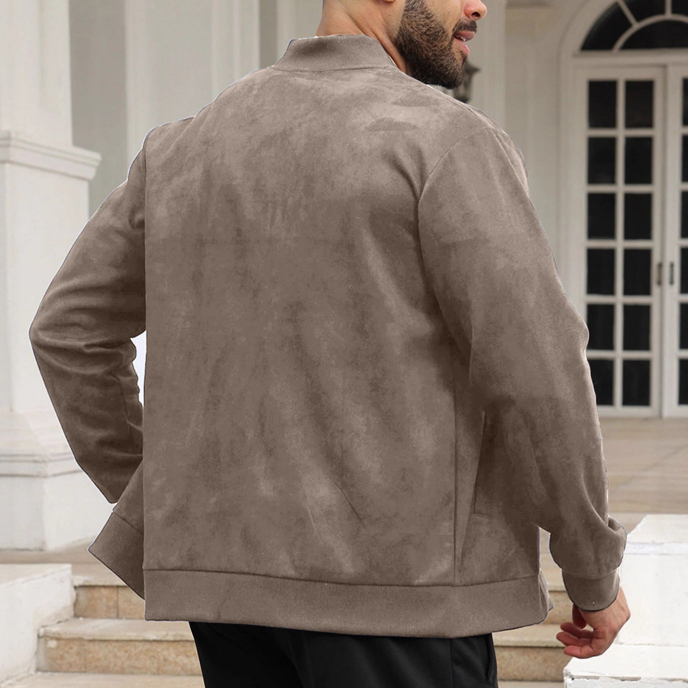 Herren Bomberjacke Modern mit Weicher Innenfütterung und Elastischen Ärmeln