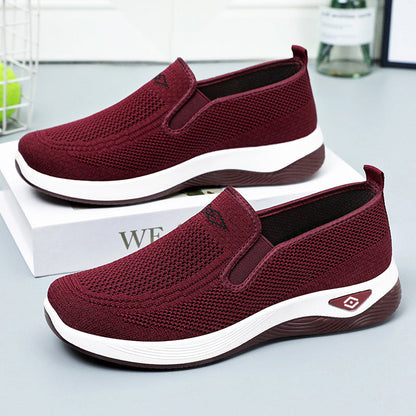 Damen Sportschuhe Bequem Slip-On Atmungsaktiv Weiß