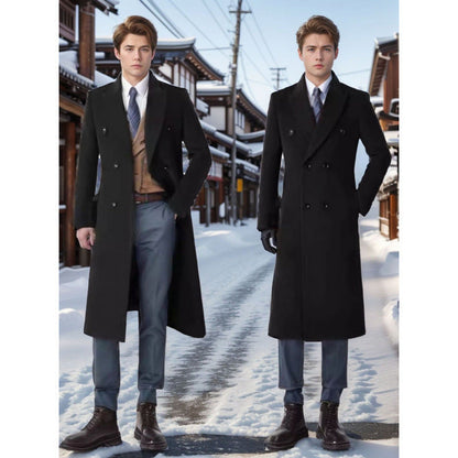 Herren Wollmantel Elegant Schwer Winter
