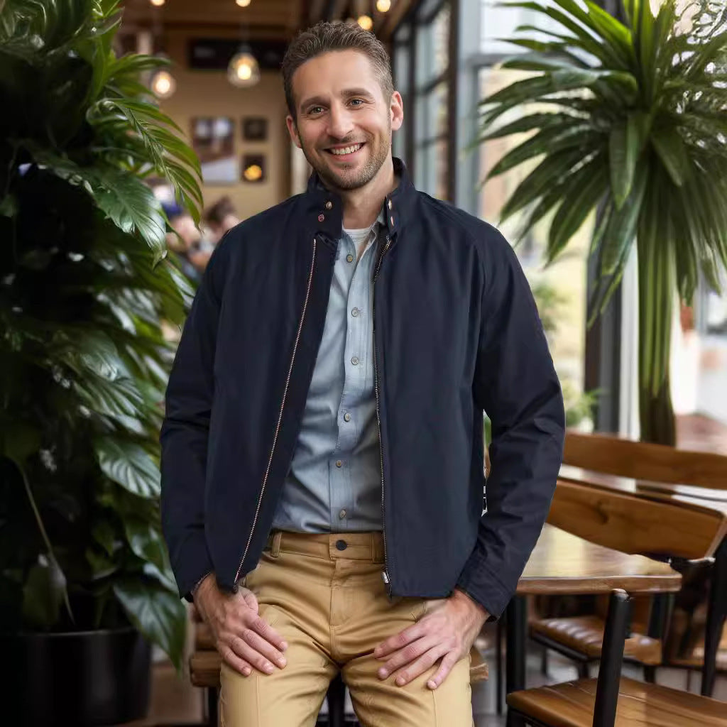 Herren Urbanjacke Modern mit Taschen Schwarz Stadtstil