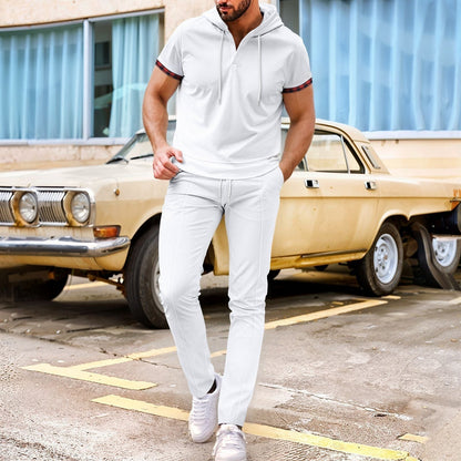 Herren Sportset Kapuze mit Taschen Ergonomisch Modern