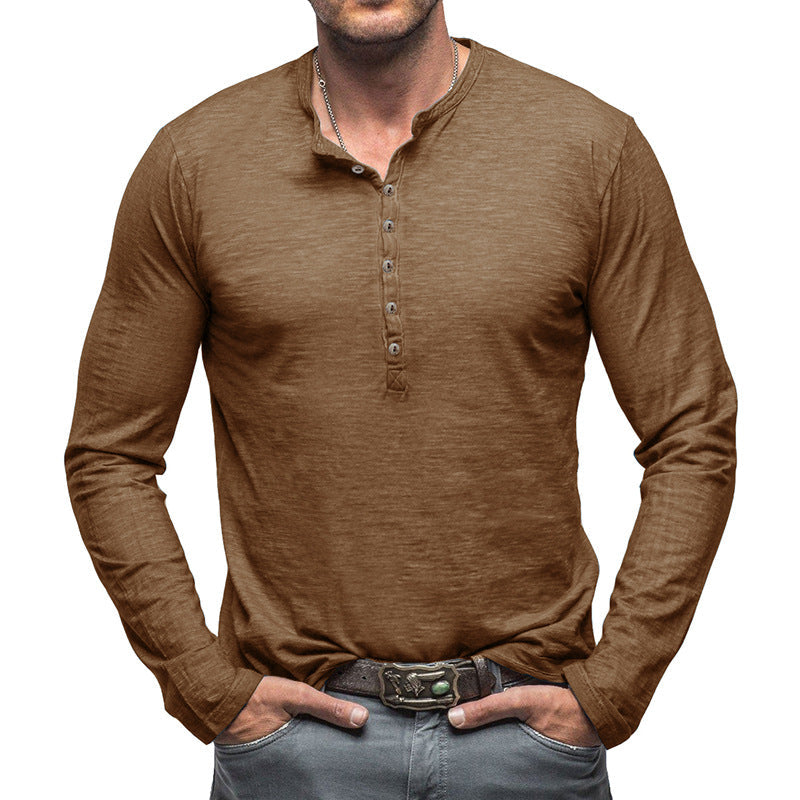 Herren Langarmshirt mit Knöpfen Elegant Berlin Style