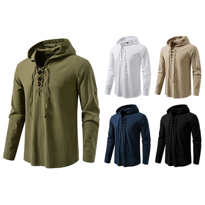 Herren Kapuzenpullover Modern Schnürdesign Streetwear - BerlinGlamour