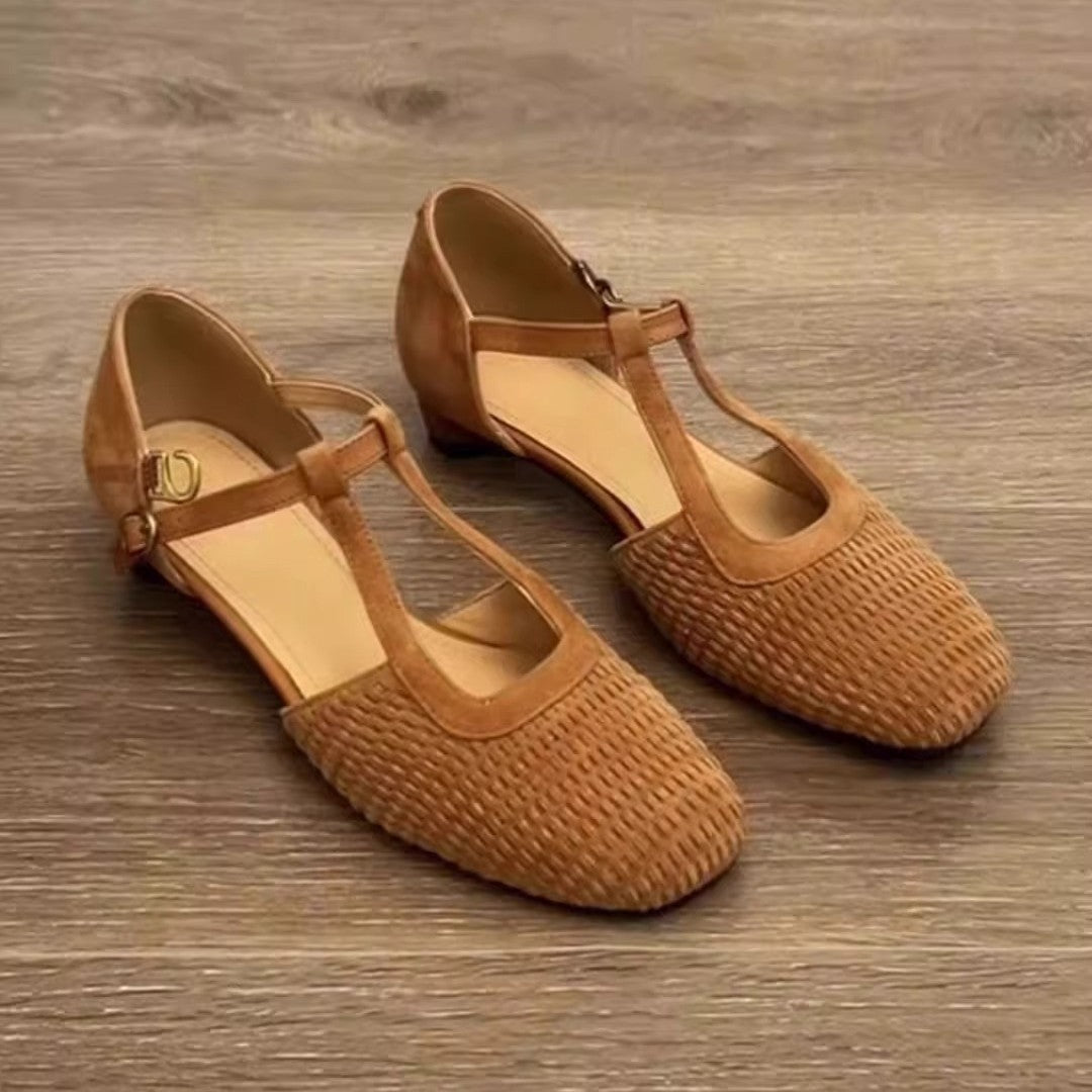 Damen Ballerinas Bequem Flechtmuster Schuhe
