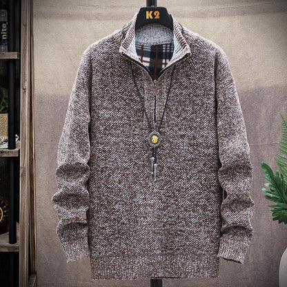 Herren Strickpullover Modern Halb Reißverschluss Großstadtchic