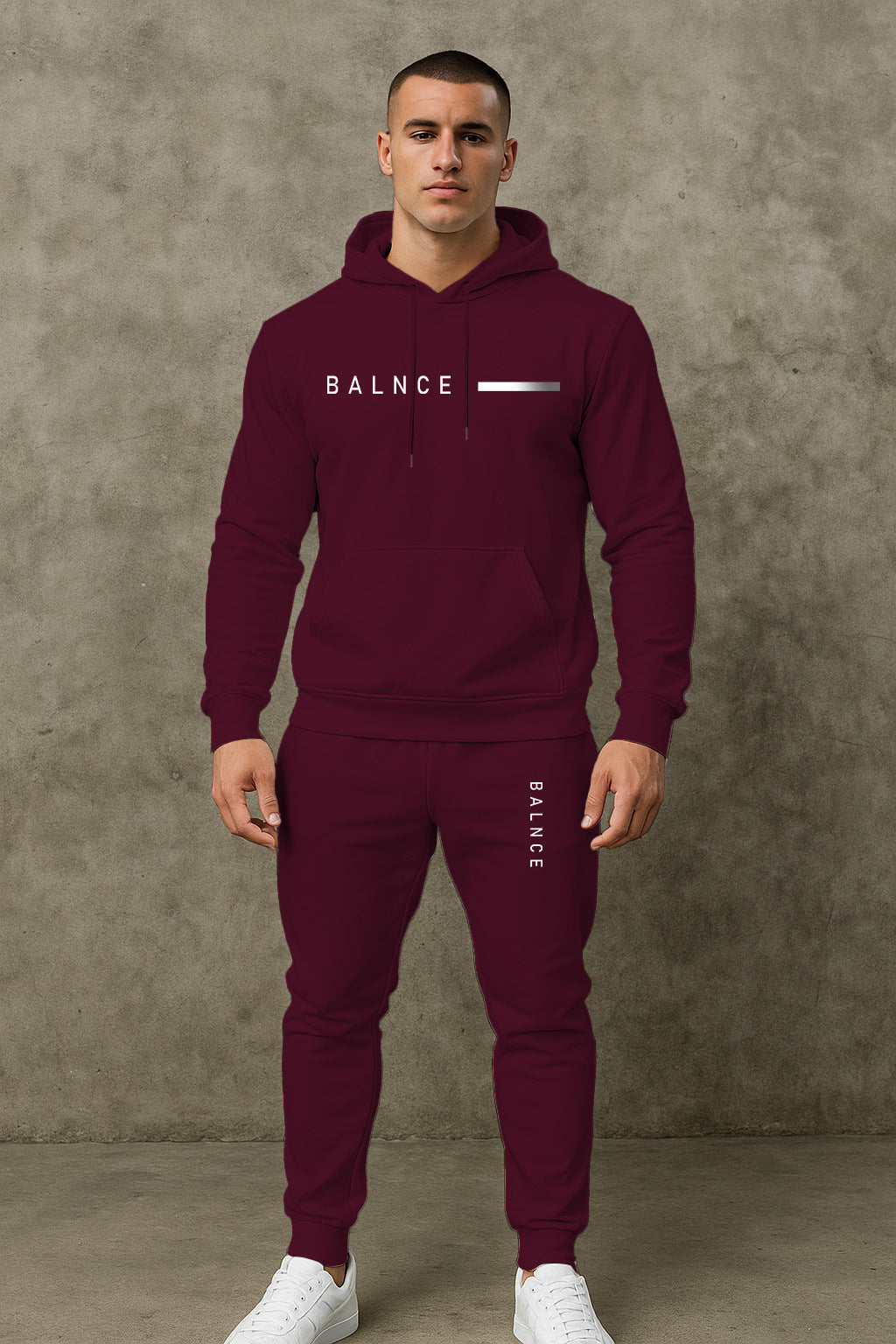 Herren Jogginganzug Set Kapuze Taschen Sportlich Komfortabel