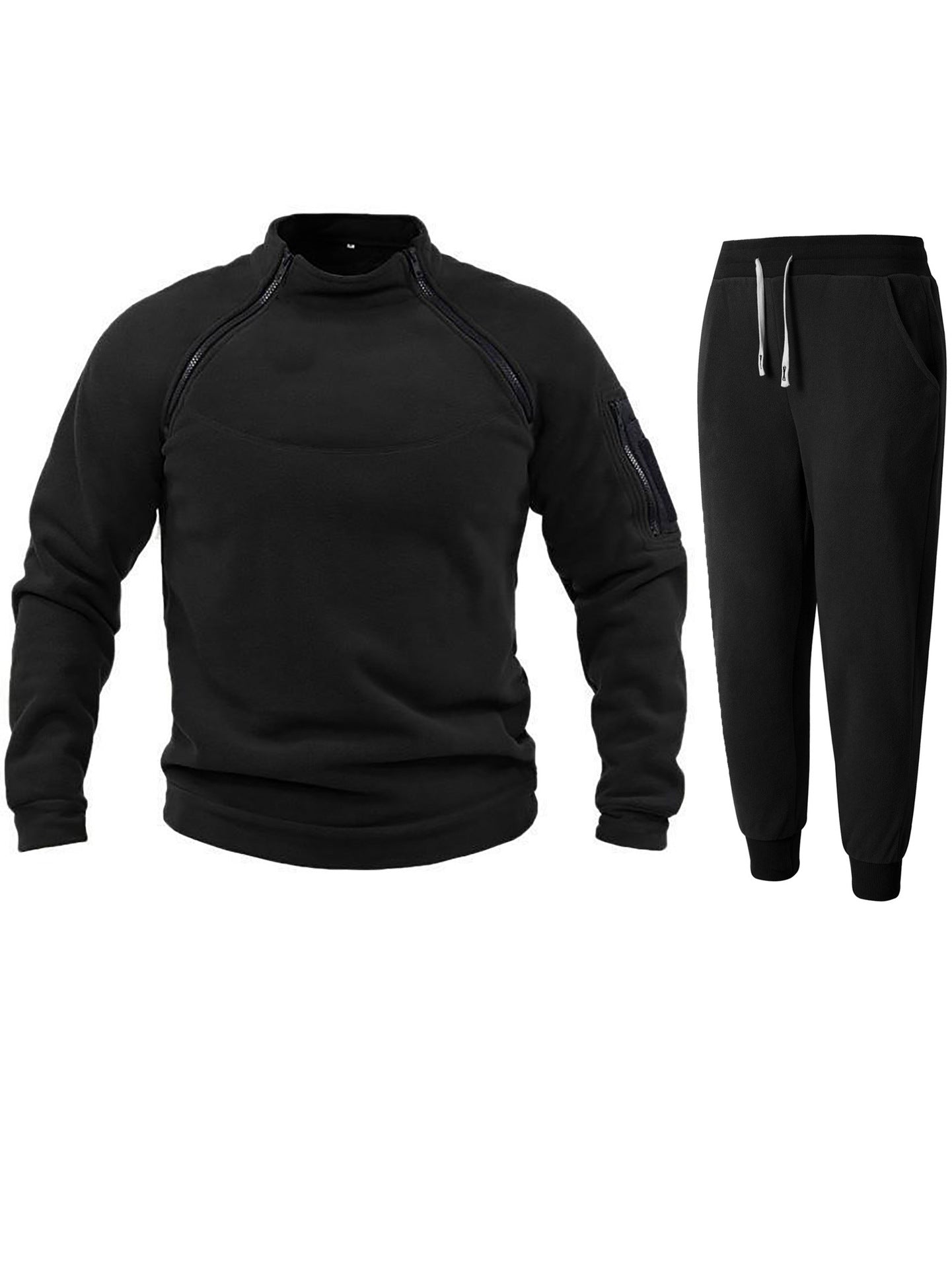 Funktionsjacke Herren Sport Fleecejacke mit elastischen Sporthosen
