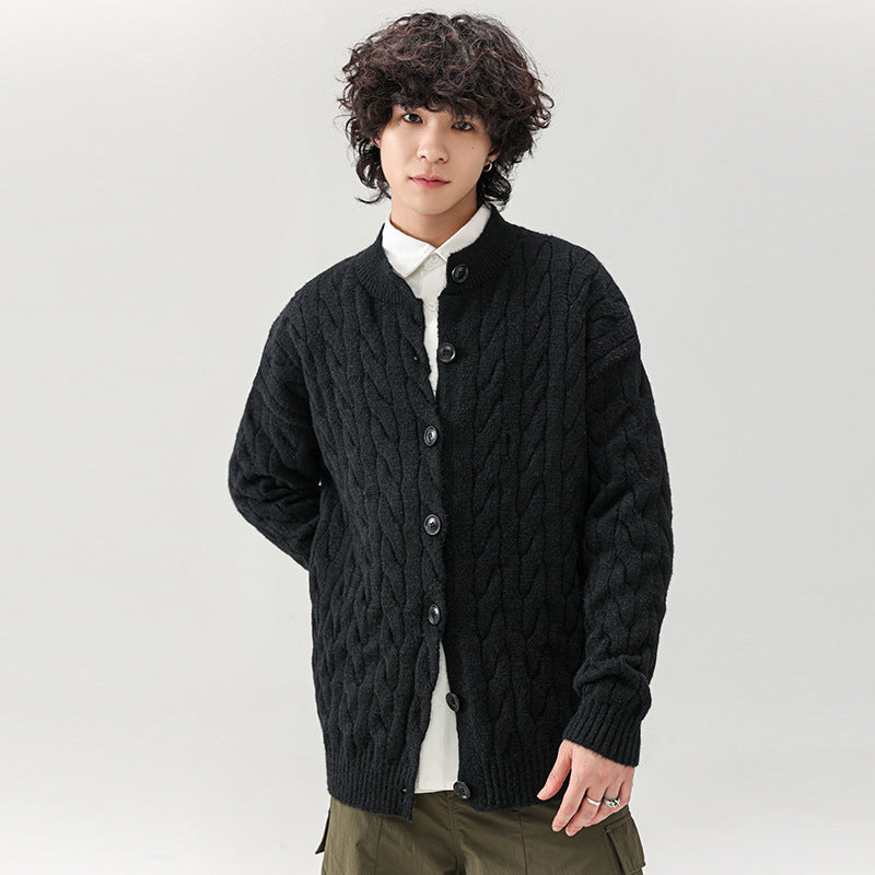 Herren Cardigan Grobstrick Mit Knöpfen Bequem Elegant